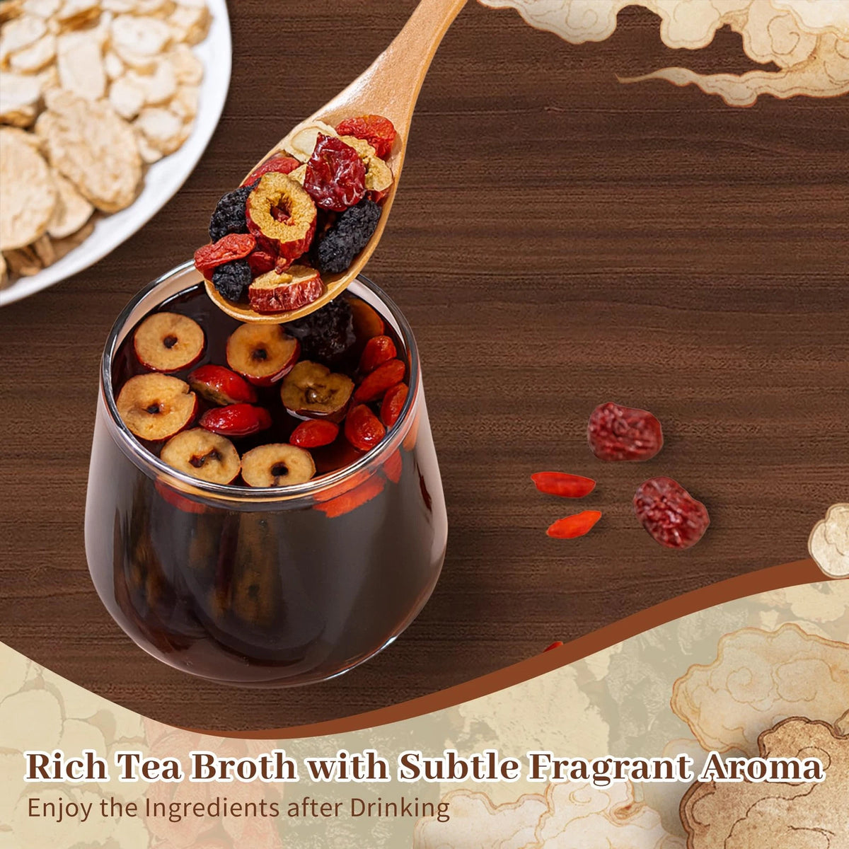 Premium Ginseng Five Treasure Herbal Tea | Natural Wellness Blend (30 Tea Bags)